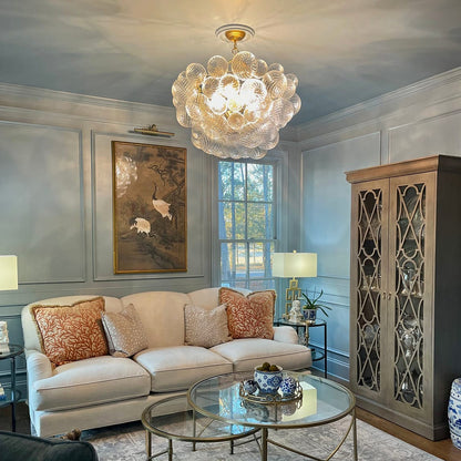American-Style Swirling Glass Bubble Ball Chandelier – French Luxury Pendant Light