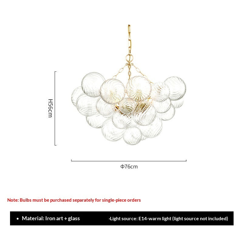 American-Style Swirling Glass Bubble Ball Chandelier – French Luxury Pendant Light