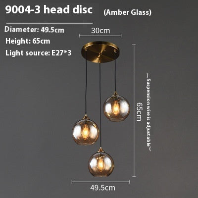 Nordic Glass Pendant Chandelier – Multi-Style LED Bedside & Dining Room Light | 22 Styles | Amber, Gold, Silver & More