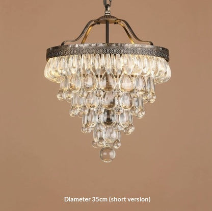 American Style Grape Crystal Chandelier – Glass Pendant Light for Bedroom, Hotel & Guesthouse | 2 Sizes & 3 Light Options