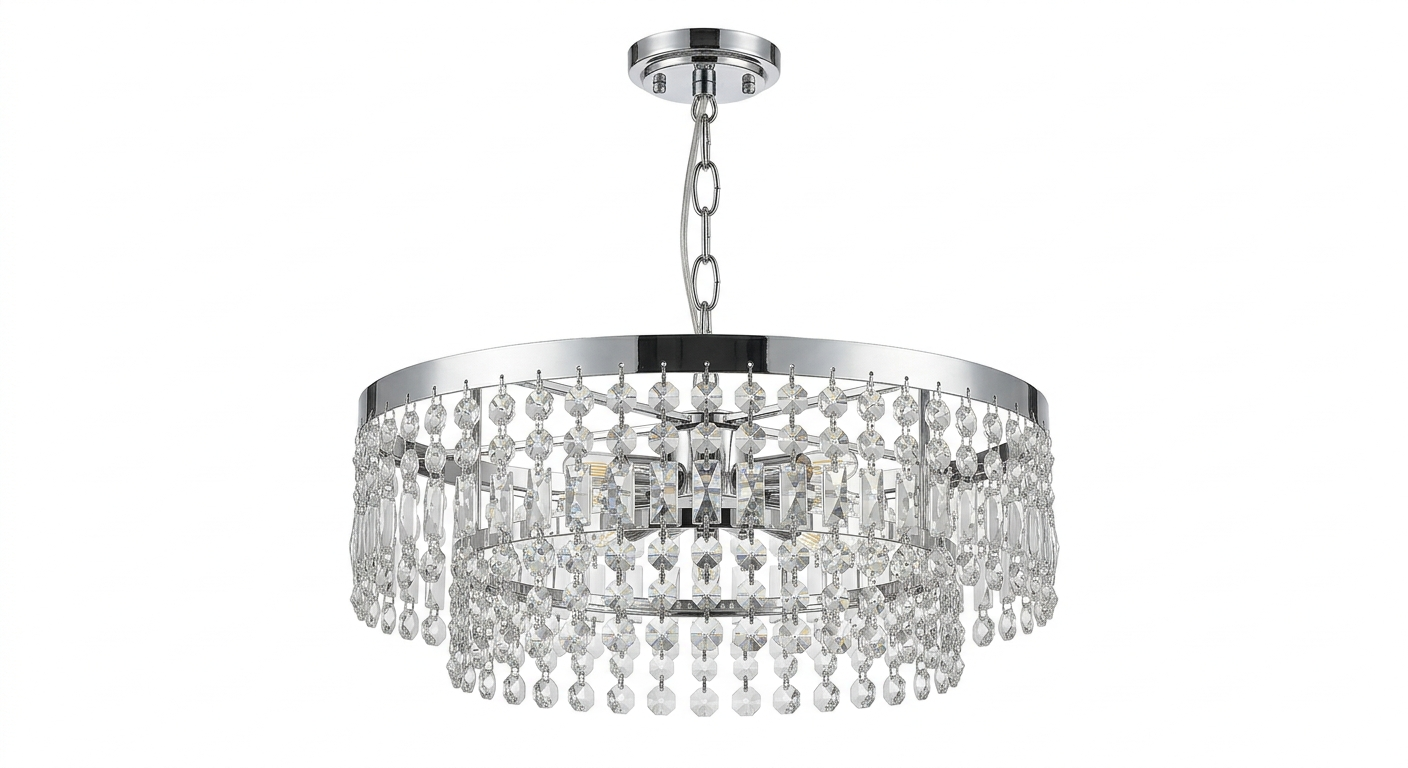 Celestia Cascading Crystal Drum Chandelier